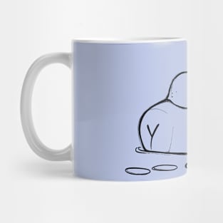 Capybara and Orange [Black Lines] Mug